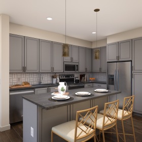Kitchen island with desk attached